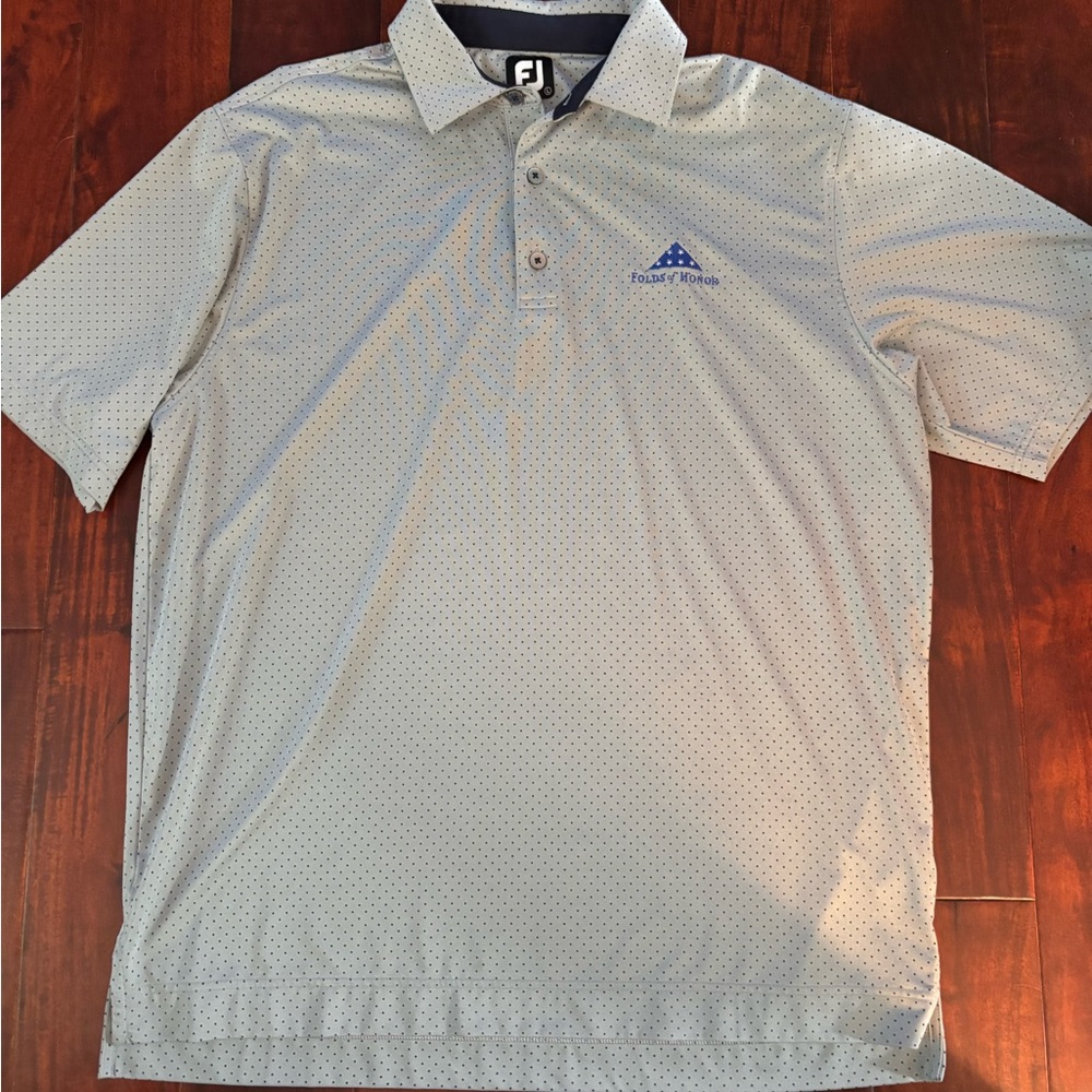 FootJoy golf shirt. Gray with black dots.